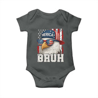 Bruh 'Merica Bald Eagle 4th of July Baby Onesie Patriotic USA Flag - Wonder Print Shop