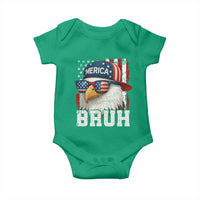 Bruh 'Merica Bald Eagle 4th of July Baby Onesie Patriotic USA Flag - Wonder Print Shop
