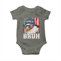 Bruh 'Merica Bald Eagle 4th of July Baby Onesie Patriotic USA Flag - Wonder Print Shop