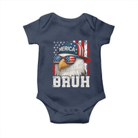 Bruh 'Merica Bald Eagle 4th of July Baby Onesie Patriotic USA Flag - Wonder Print Shop