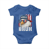 Bruh 'Merica Bald Eagle 4th of July Baby Onesie Patriotic USA Flag - Wonder Print Shop