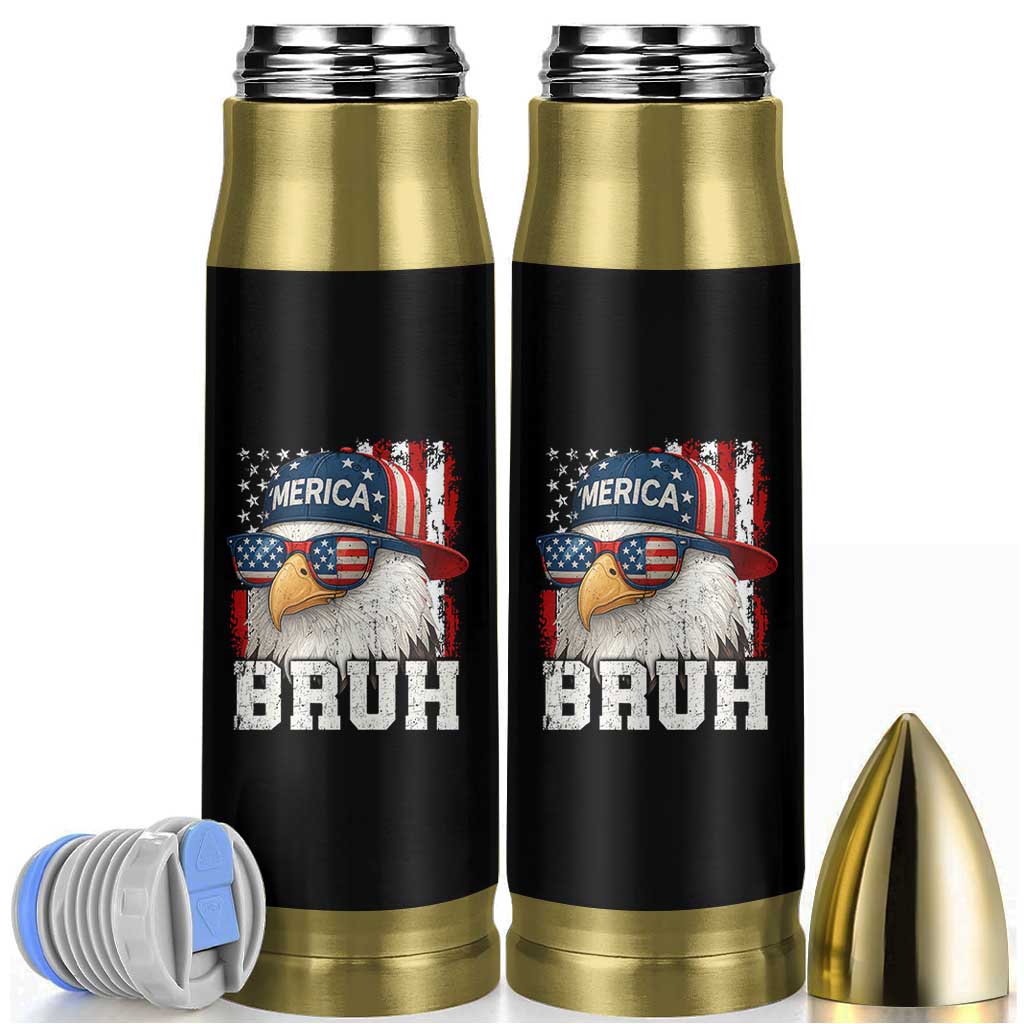 Bruh 'Merica Bald Eagle 4th of July Bullet Tumbler Patriotic USA Flag - Wonder Print Shop