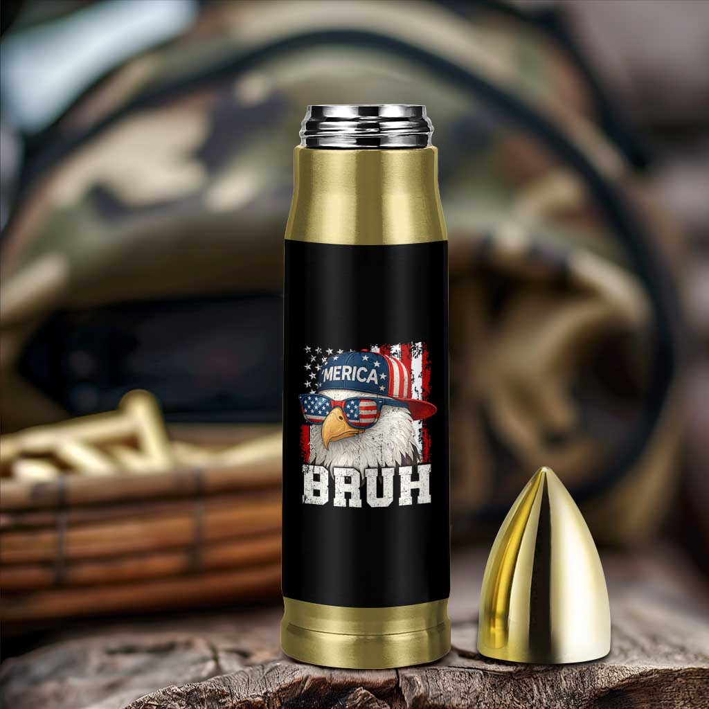 Bruh 'Merica Bald Eagle 4th of July Bullet Tumbler Patriotic USA Flag - Wonder Print Shop