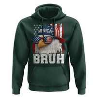 Bruh 'Merica Bald Eagle 4th of July Hoodie Patriotic USA Flag - Wonder Print Shop