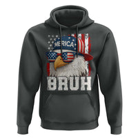 Bruh 'Merica Bald Eagle 4th of July Hoodie Patriotic USA Flag - Wonder Print Shop