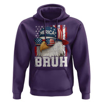 Bruh 'Merica Bald Eagle 4th of July Hoodie Patriotic USA Flag - Wonder Print Shop
