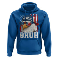 Bruh 'Merica Bald Eagle 4th of July Hoodie Patriotic USA Flag - Wonder Print Shop