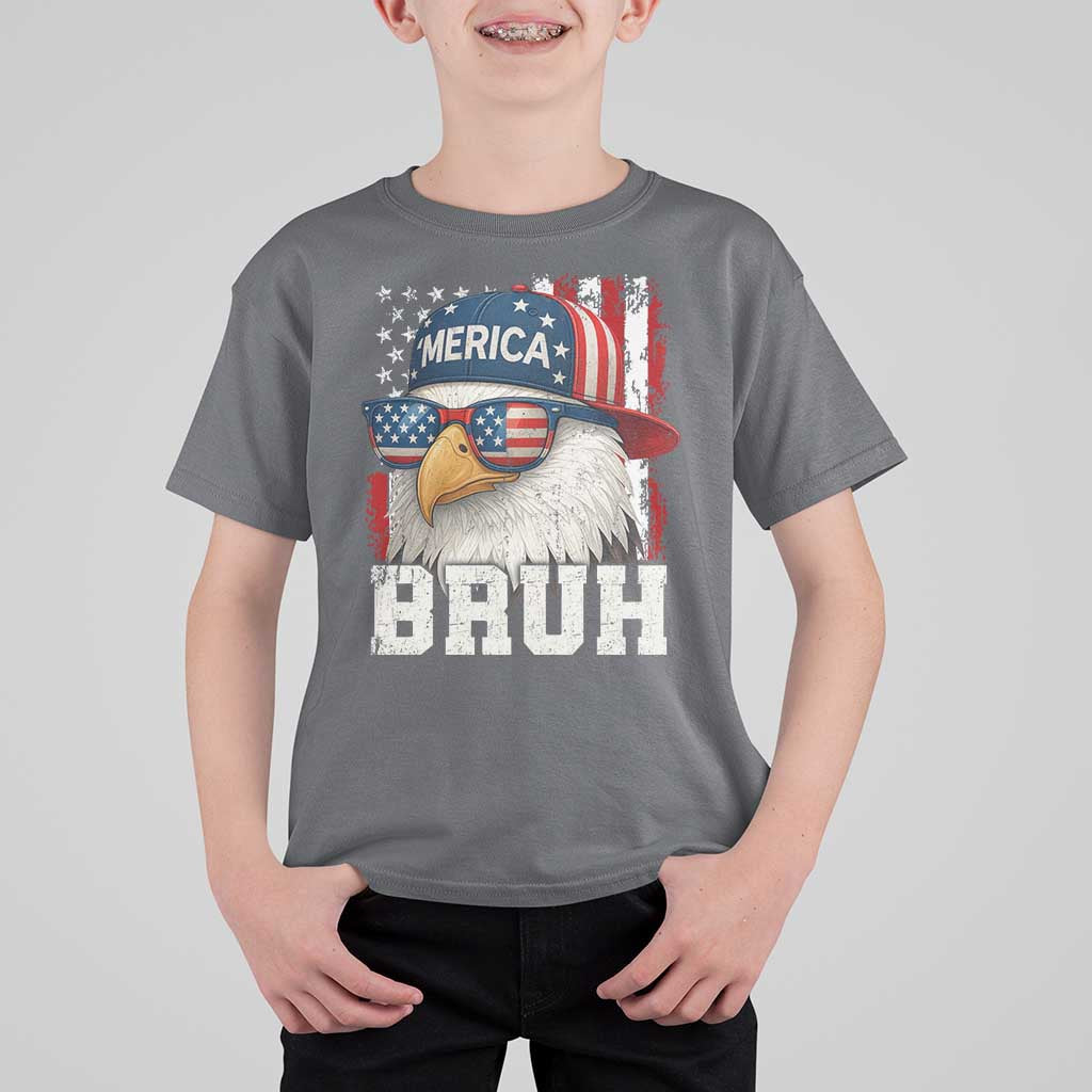 Bruh 'Merica Bald Eagle 4th of July T Shirt For Kid Patriotic USA Flag - Wonder Print Shop