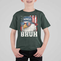 Bruh 'Merica Bald Eagle 4th of July T Shirt For Kid Patriotic USA Flag - Wonder Print Shop