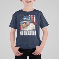 Bruh 'Merica Bald Eagle 4th of July T Shirt For Kid Patriotic USA Flag - Wonder Print Shop