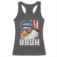Bruh 'Merica Bald Eagle 4th of July Racerback Tank Top Patriotic USA Flag - Wonder Print Shop