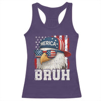 Bruh 'Merica Bald Eagle 4th of July Racerback Tank Top Patriotic USA Flag - Wonder Print Shop