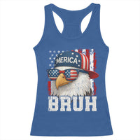 Bruh 'Merica Bald Eagle 4th of July Racerback Tank Top Patriotic USA Flag - Wonder Print Shop