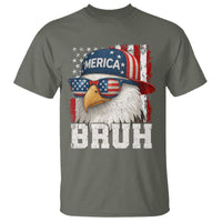 Bruh 'Merica Bald Eagle 4th of July T Shirt Patriotic USA Flag - Wonder Print Shop