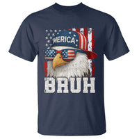 Bruh 'Merica Bald Eagle 4th of July T Shirt Patriotic USA Flag - Wonder Print Shop