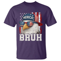 Bruh 'Merica Bald Eagle 4th of July T Shirt Patriotic USA Flag - Wonder Print Shop