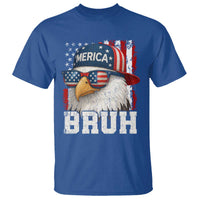 Bruh 'Merica Bald Eagle 4th of July T Shirt Patriotic USA Flag - Wonder Print Shop