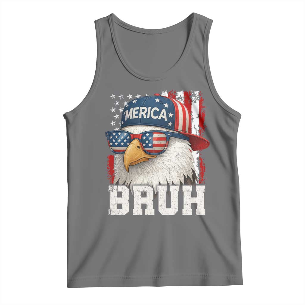 Bruh 'Merica Bald Eagle 4th of July Tank Top Patriotic USA Flag - Wonder Print Shop