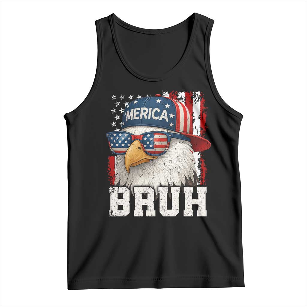 Bruh 'Merica Bald Eagle 4th of July Tank Top Patriotic USA Flag - Wonder Print Shop