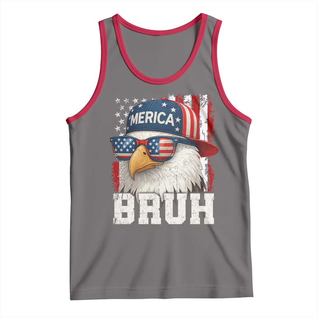Bruh 'Merica Bald Eagle 4th of July Tank Top Patriotic USA Flag - Wonder Print Shop