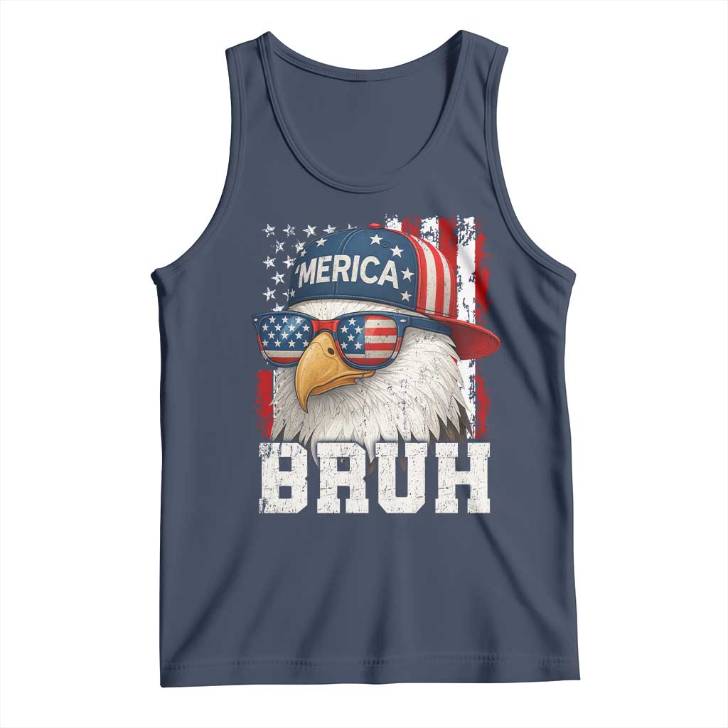 Bruh 'Merica Bald Eagle 4th of July Tank Top Patriotic USA Flag - Wonder Print Shop