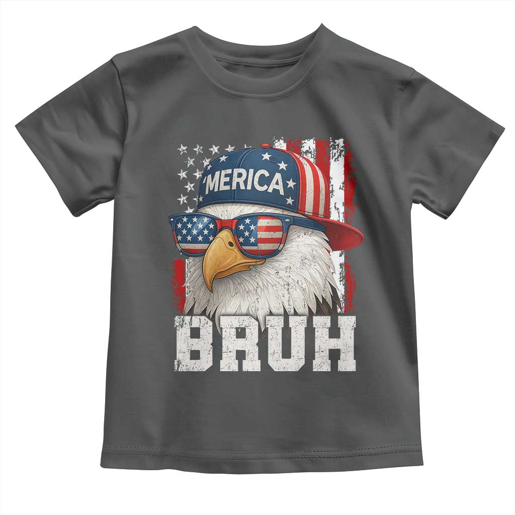 Bruh 'Merica Bald Eagle 4th of July Toddler T Shirt Patriotic USA Flag - Wonder Print Shop
