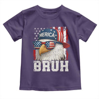 Bruh 'Merica Bald Eagle 4th of July Toddler T Shirt Patriotic USA Flag - Wonder Print Shop