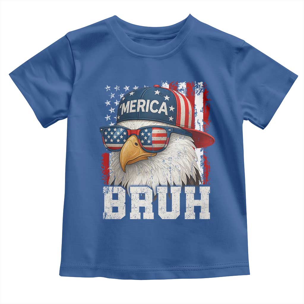 Bruh 'Merica Bald Eagle 4th of July Toddler T Shirt Patriotic USA Flag - Wonder Print Shop