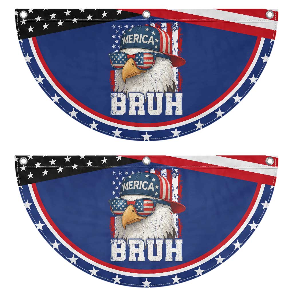 Bruh 'Merica Bald Eagle 4th of July Patriotic Fan Flag USA Flag
