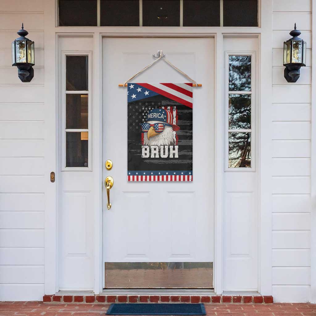 Bruh 'Merica Bald Eagle 4th of July Garden Flag Patriotic USA Flag