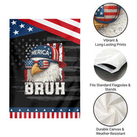 Bruh 'Merica Bald Eagle 4th of July Garden Flag Patriotic USA Flag