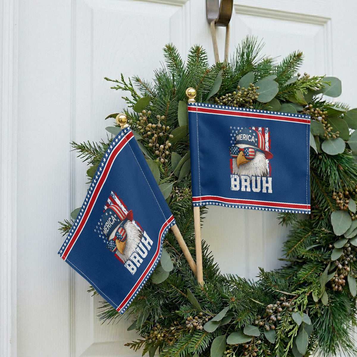 Bruh 'Merica Bald Eagle 4th of July Patriotic Handheld Flag USA Flag