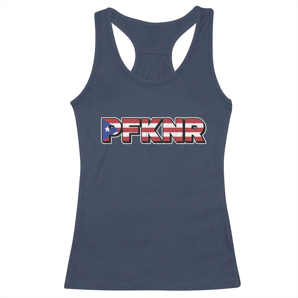PFKNR Racerback Tank Top Vintage Boricua Puerto Rican Flag - Wonder Print Shop