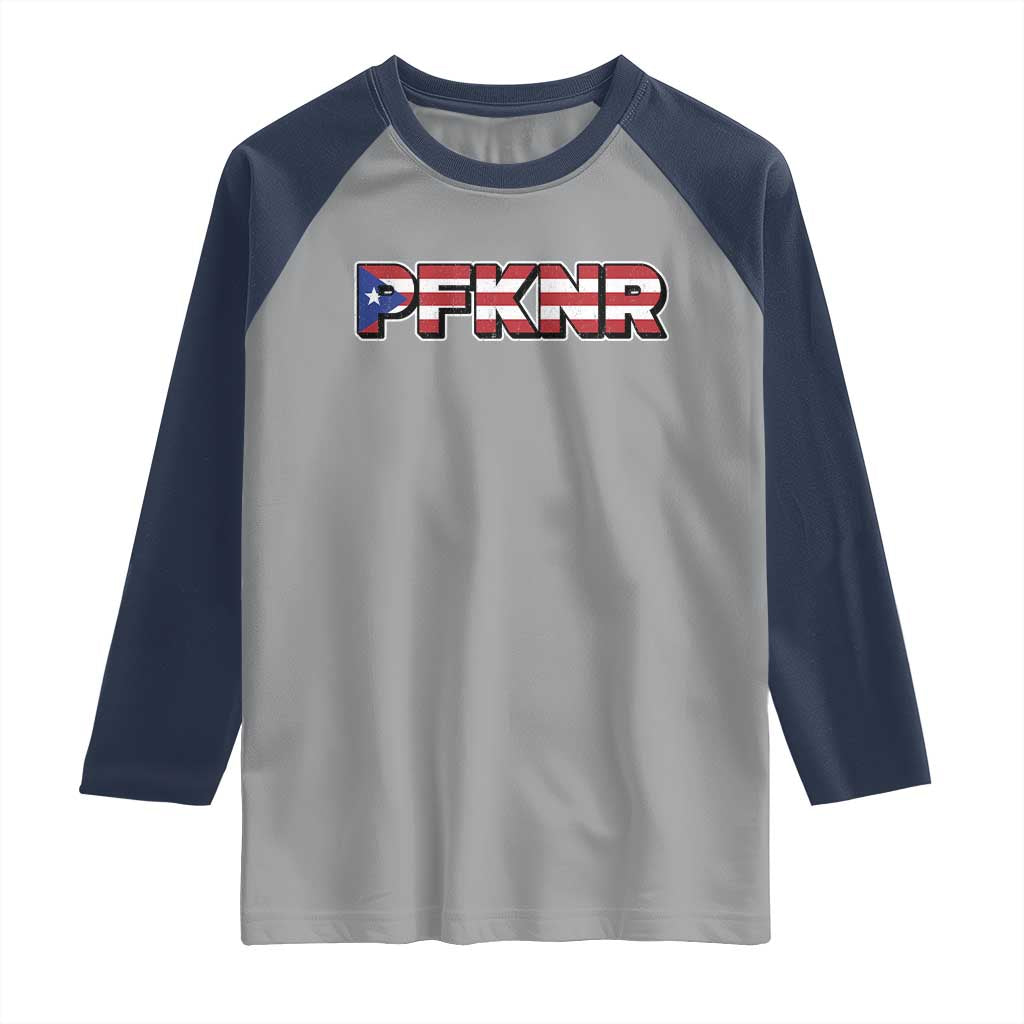 PFKNR Raglan Shirt Vintage Boricua Puerto Rican Flag - Wonder Print Shop