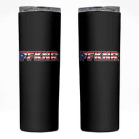 PFKNR Skinny Tumbler Vintage Boricua Puerto Rican Flag - Wonder Print Shop