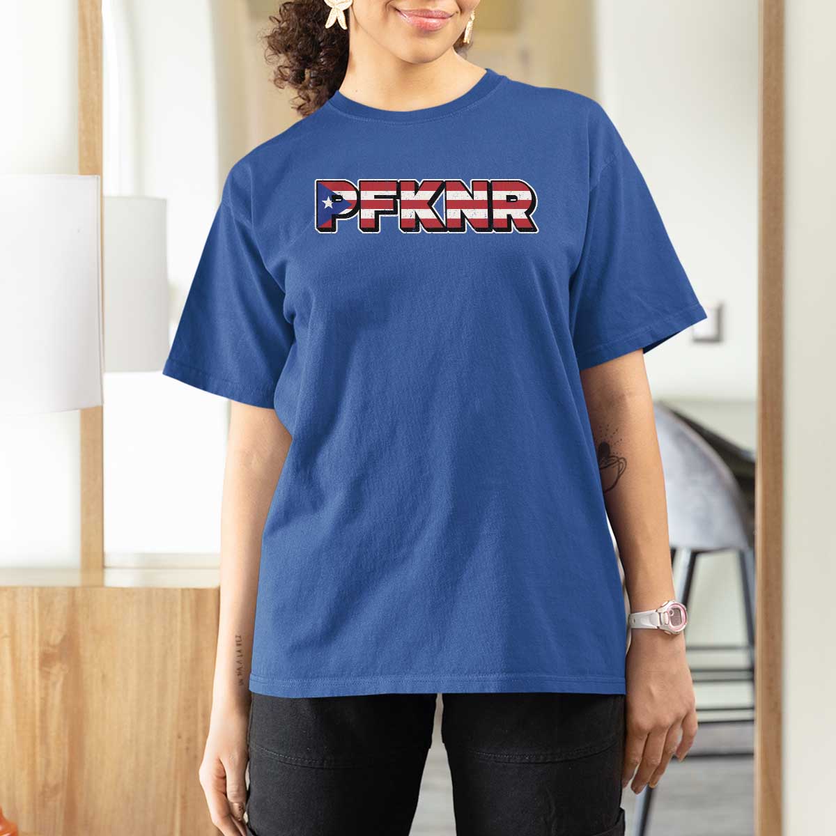 PFKNR T Shirt For Women Vintage Boricua Puerto Rican Flag - Wonder Print Shop