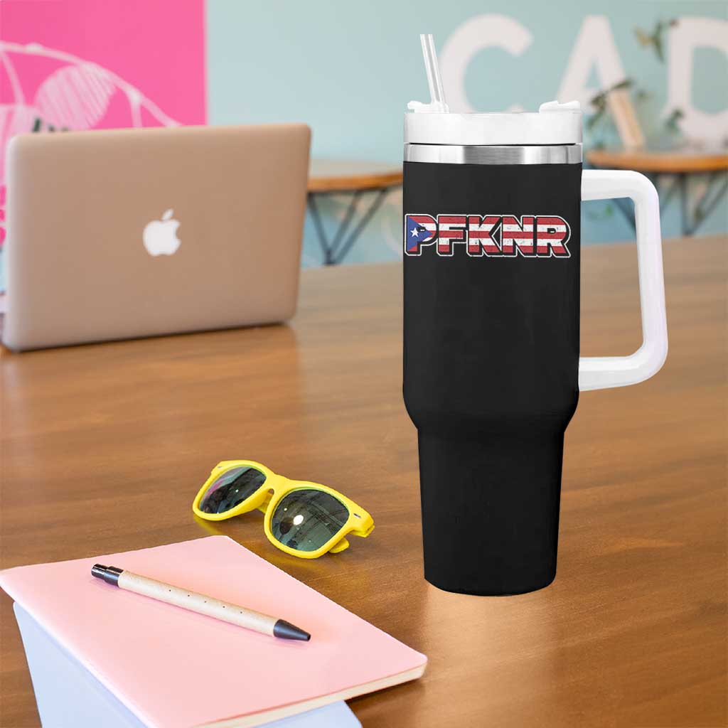 PFKNR Tumbler With Handle Vintage Boricua Puerto Rican Flag - Wonder Print Shop