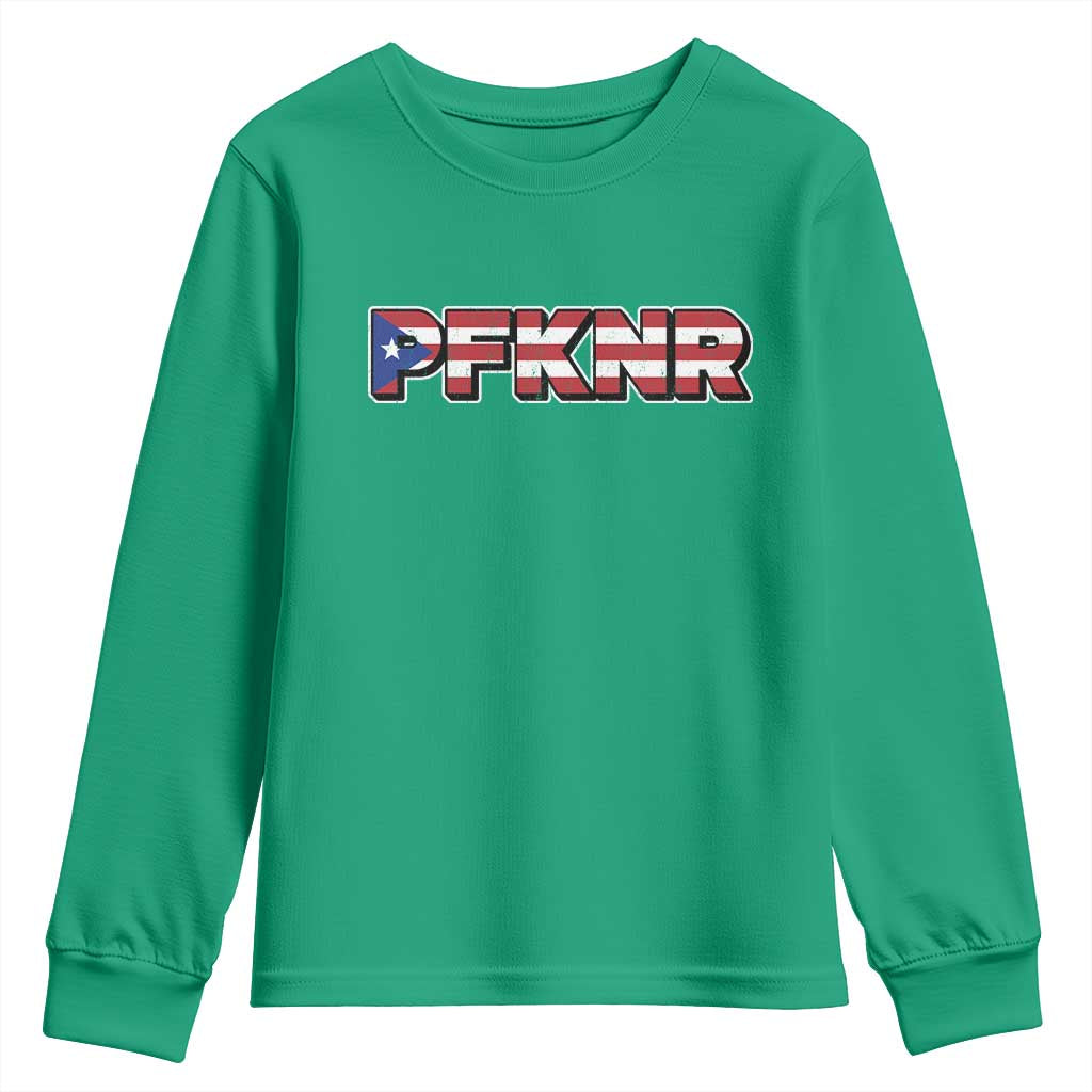 PFKNR Youth Sweatshirt Vintage Boricua Puerto Rican Flag - Wonder Print Shop