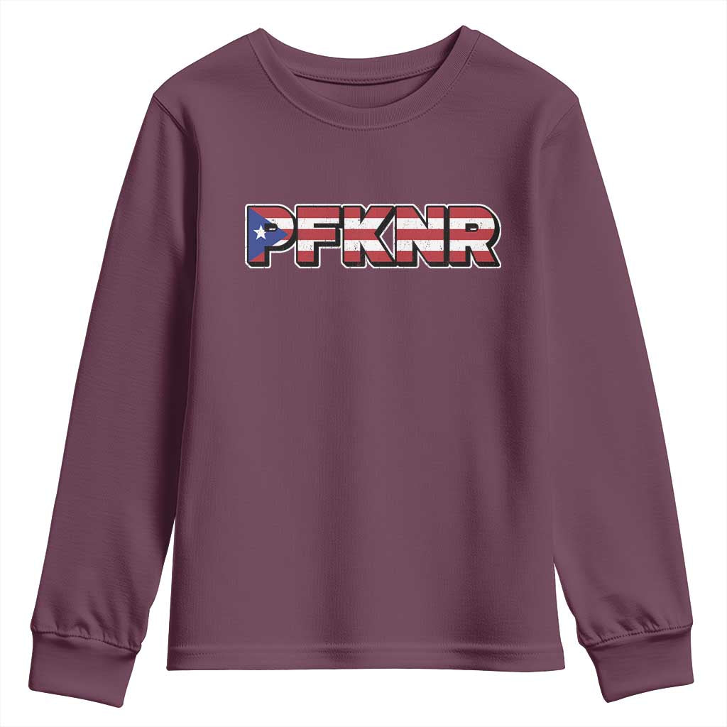 PFKNR Youth Sweatshirt Vintage Boricua Puerto Rican Flag - Wonder Print Shop
