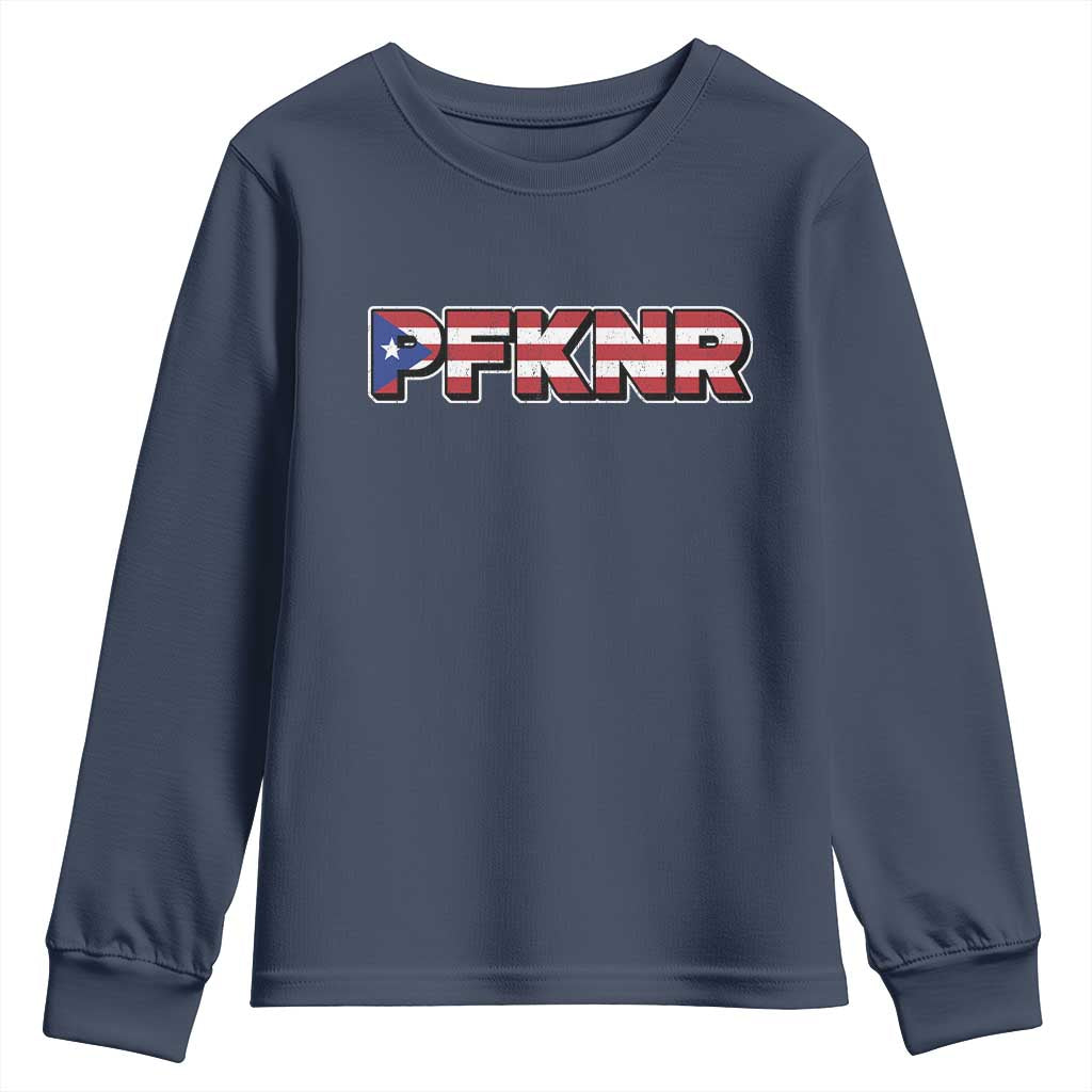 PFKNR Youth Sweatshirt Vintage Boricua Puerto Rican Flag - Wonder Print Shop