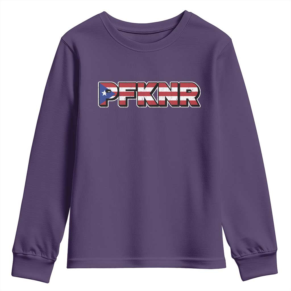 PFKNR Youth Sweatshirt Vintage Boricua Puerto Rican Flag - Wonder Print Shop