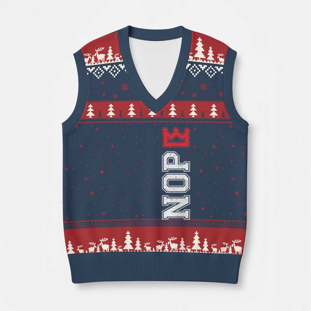 No Kings V-Neck Knit Sweater Vest In America Protest - Wonder Print Shop