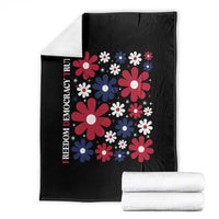 Subtle FDT Throw Blanket Boho Floral Red White Blue Social Justice - Wonder Print Shop