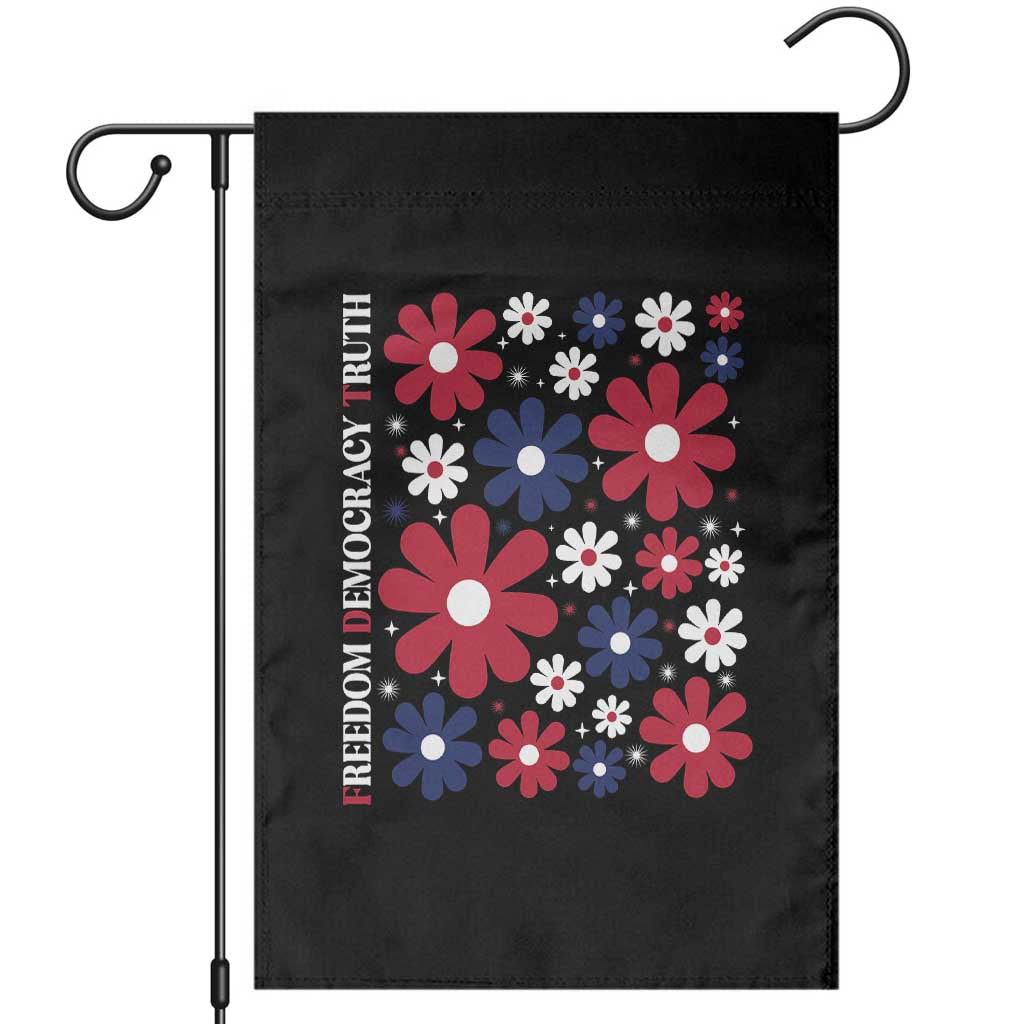 Subtle FDT Garden Flag Boho Floral Red White Blue Social Justice - Wonder Print Shop
