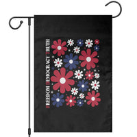Subtle FDT Garden Flag Boho Floral Red White Blue Social Justice - Wonder Print Shop