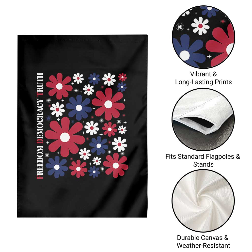 Subtle FDT Garden Flag Boho Floral Red White Blue Social Justice - Wonder Print Shop