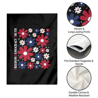 Subtle FDT Garden Flag Boho Floral Red White Blue Social Justice - Wonder Print Shop