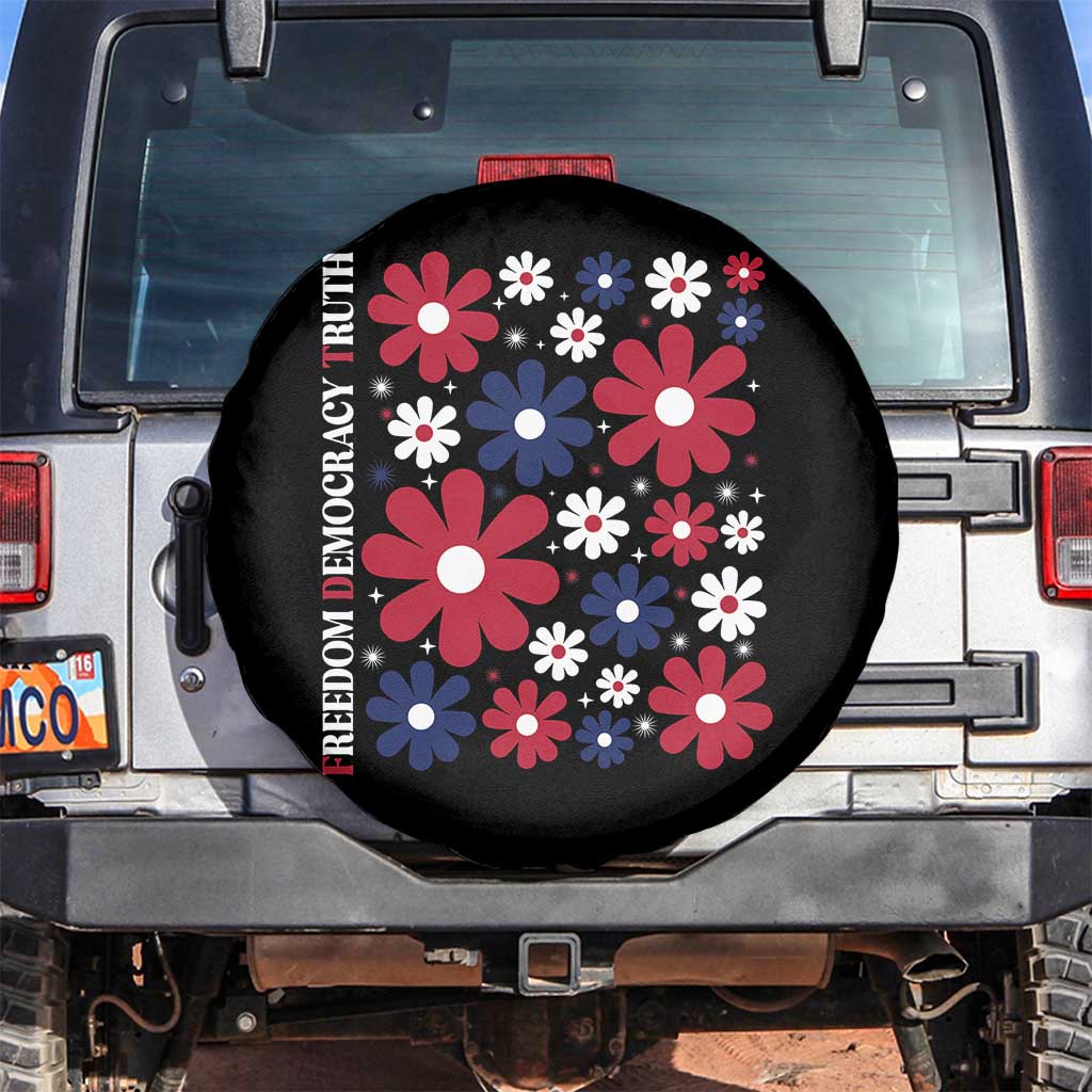 Subtle FDT Spare Tire Cover Boho Floral Red White Blue Social Justice - Wonder Print Shop
