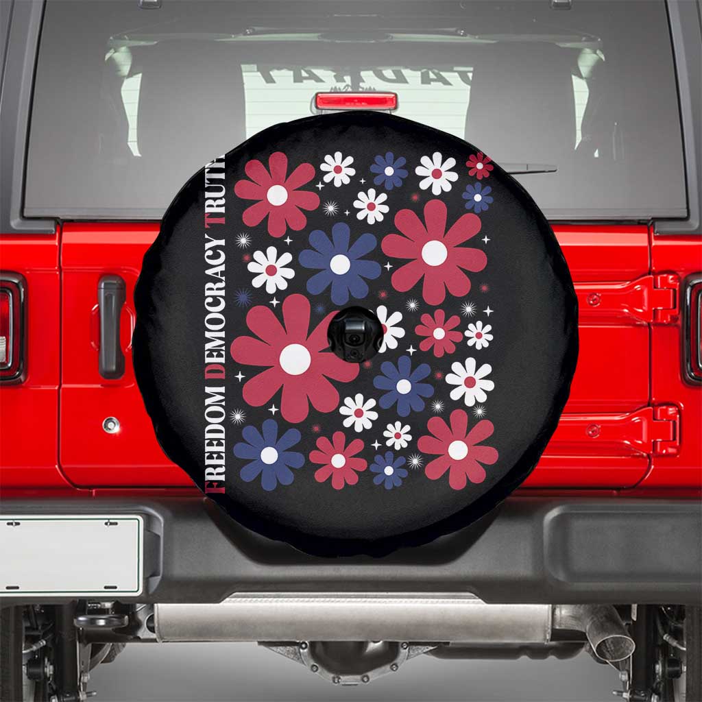 Subtle FDT Spare Tire Cover Boho Floral Red White Blue Social Justice - Wonder Print Shop