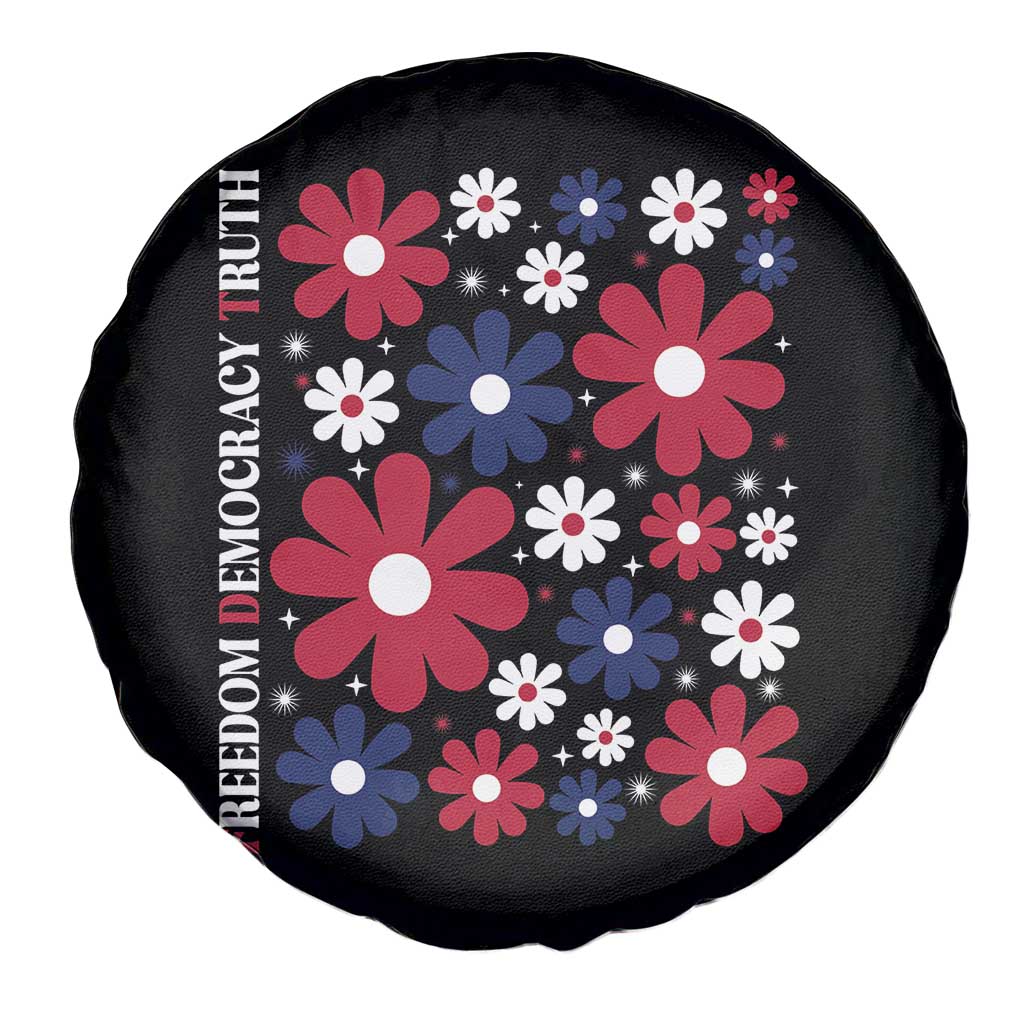 Subtle FDT Spare Tire Cover Boho Floral Red White Blue Social Justice - Wonder Print Shop